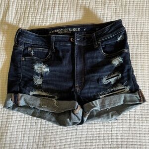 American Eagle blue jean distressed shorts. Size 12